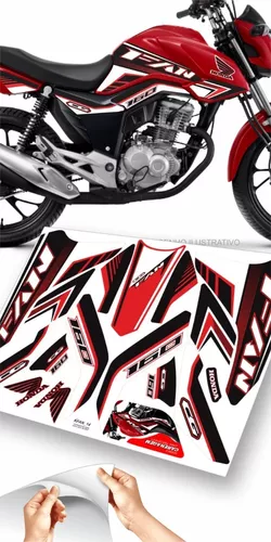 Kit De Adesivos Personalizados Moto Honda Cg 160cc Fan 16/21