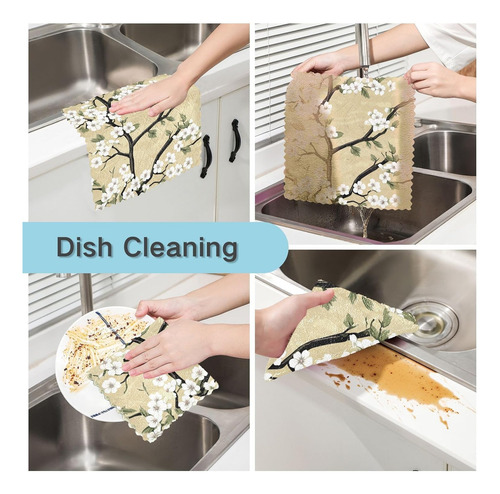 Toallas De Cocina Con Flores De Cereza, 11x11 Pulgadas, Pack