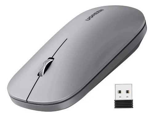 Mouse Silencioso Inalambrico Ugreen 4000 Dpi Usb 2.4ghz Gris