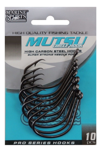 Mutsu Circle Hook 8/0, 10 unidades, deportes marinos