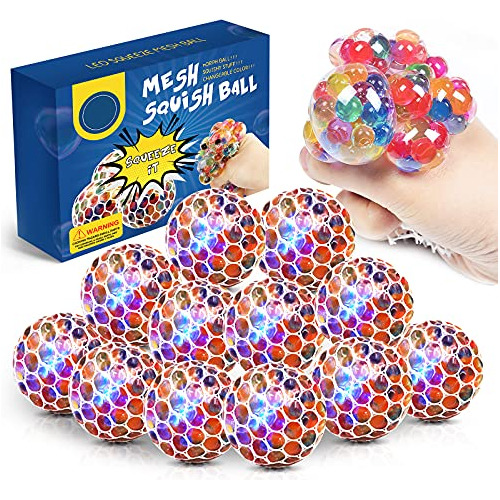 Mesh Squishy Balls Paquete De 12 Bolas De Uva Led Antie...