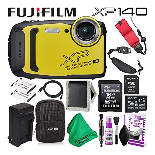 Fujifilm Finepix Xp Waterproof Digital Camara Yellow Bundle