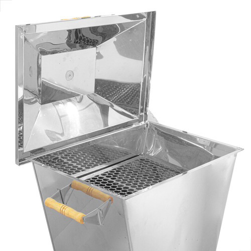 Churrasqueira Pequena Bafo Defumador A Carvão Aço Inox Pp