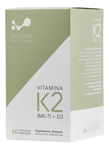 Vitamina K2 | (mk-7)+ D3 | Leguilab | X60cáps