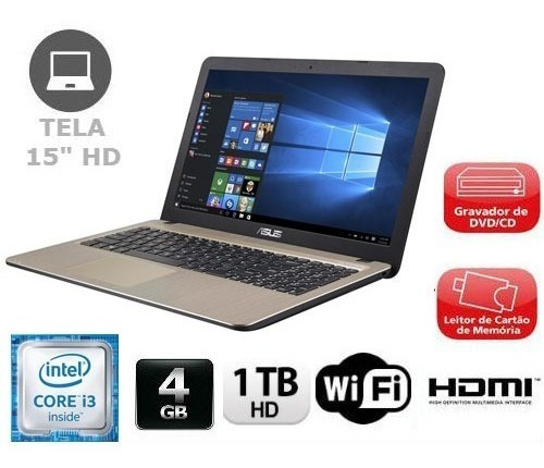 Notebook Asus X541u Intel Core I3 6º 4gb 1 Tb- Promoção | Parcelamento sem  juros