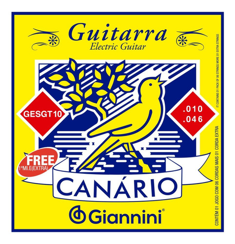 Encordoamento Canário Para Guitarra 010 Gesgt10