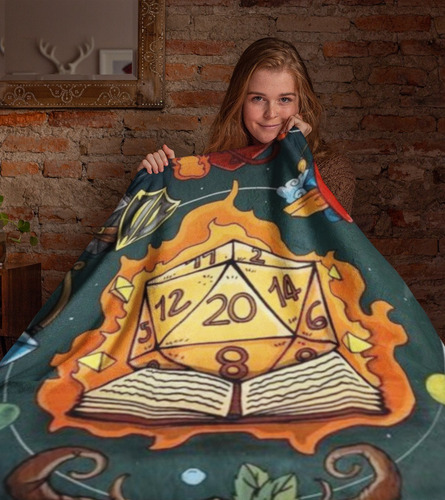 Jogo Lençol Queen 3pç Rpg D&d Dados D20 Medieval Nerd Geek Cor Preto