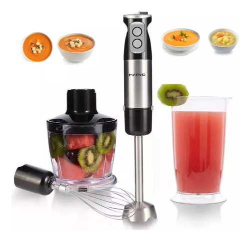 Mixer Marvo En Acero Inox 800w Batidor Picador Vaso Medidor 