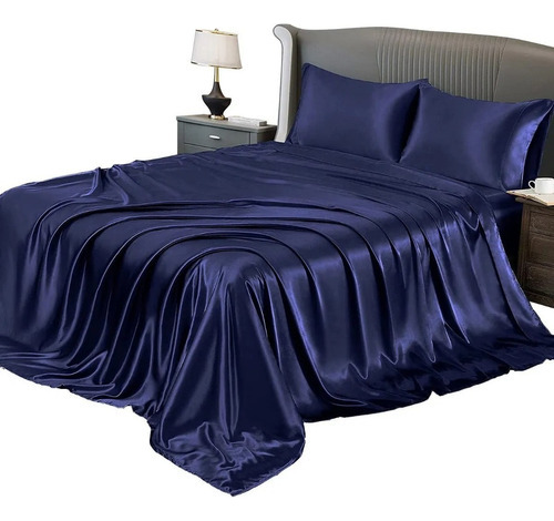 Juego De Cama Doble Satin 1800 De 4 Piezas 2024