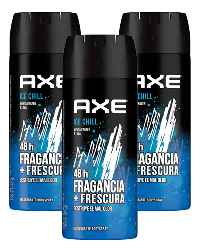 Desodorante Axe Ice Chill X3 Unid