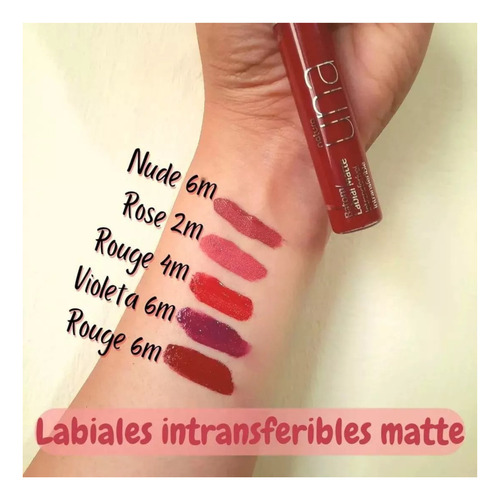 Labial Matte Intransferible Tono Rose 2m Natura Una Original