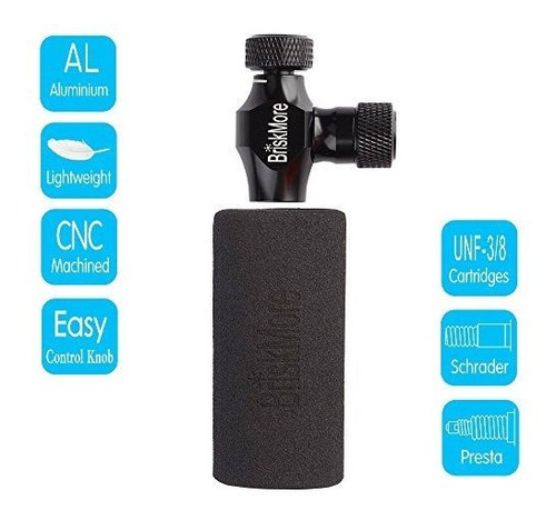 Inflador De Co2 Negro Para Bicicletas Tire By Briskmore