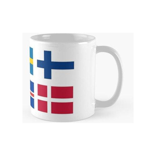 Taza Banderas Escandinavas Calidad Premium