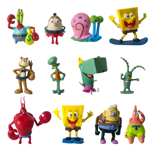 Presente Personagens Bob Esponja Coleção Aniversário 12un