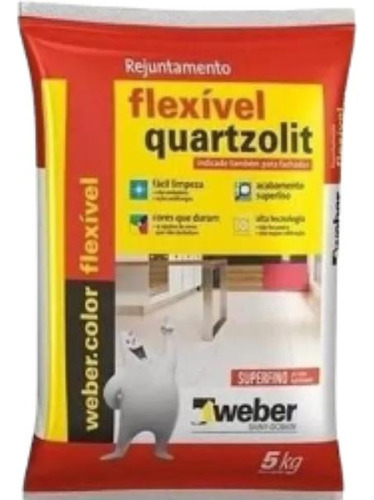 Rejunte Cerâmica Flexível 5kg Quartzolit Preto Grafite