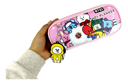 Estuchera Escolar Bt21, Personajes Animados Para Niña. 