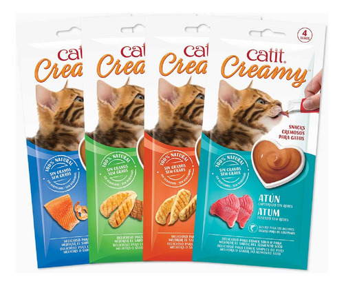 Cat It Creamy 10gr X 16 Unidades Para Gatos -no Es Churu