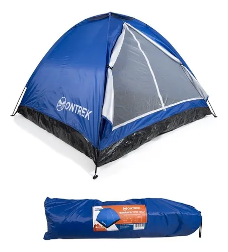 comprar Barraca Camping 4 Pessoas Compacta Com Bag Tipo Iglu Ontrek MC981 Cor Azul