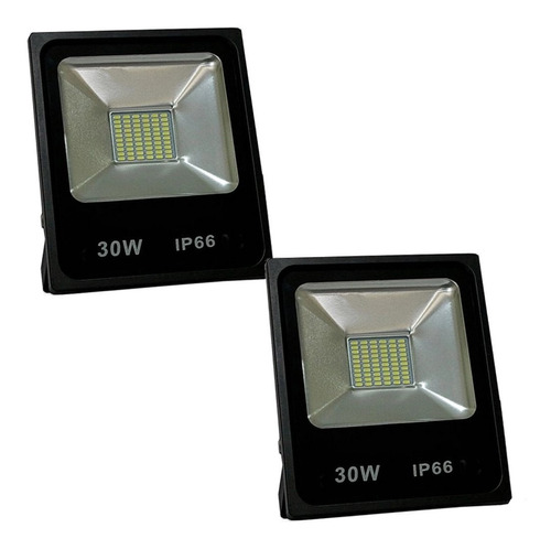 2 Refletor Led Externo Ip66 30w 6500k Branco Bivolt Upled