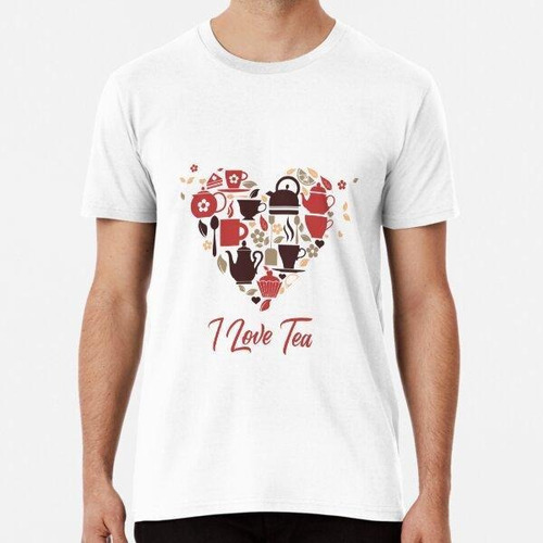 Remera I Love Tea Black And Red Design Algodon Premium 