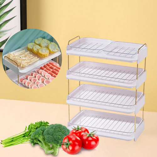Estante De Almacenamiento De Verduras Para Platos 4 Niveles