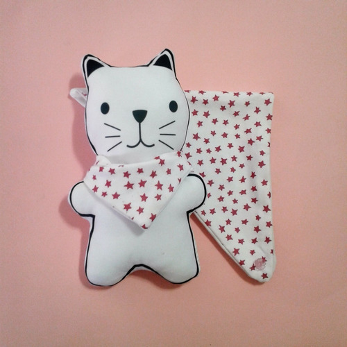 Muñeco Apego Con Babero Bandana Estrellas