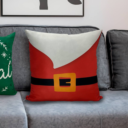 Kit 4 Capas Para Almofadas Estampas Natal Papai Feliz Natal Cor Presente Papai Noel