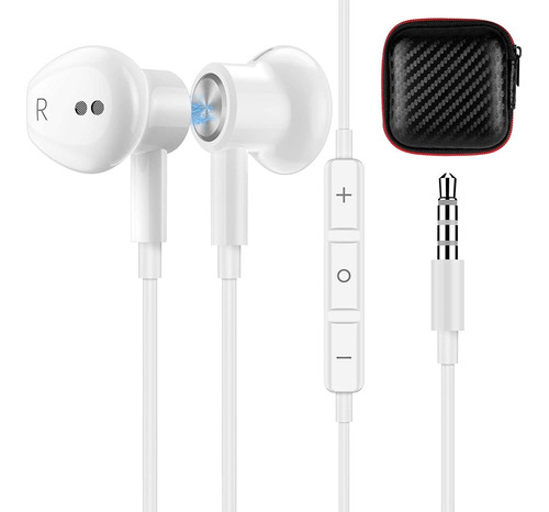 Auriculares Con Cable 3.5mm Titacute Con Microfono Blanco