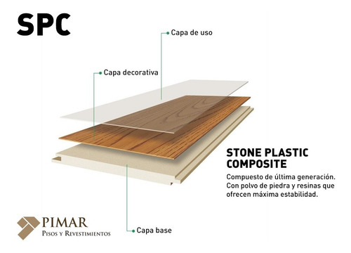 Imagen 2 de 5 de Piso Vinílico Brown Spc Resistente Al Agua Símil Madera