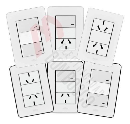 Imagen 1 de 9 de Combo Llave Luz Eleccion Jeluz Mito Blanco O Negro Pack X20
