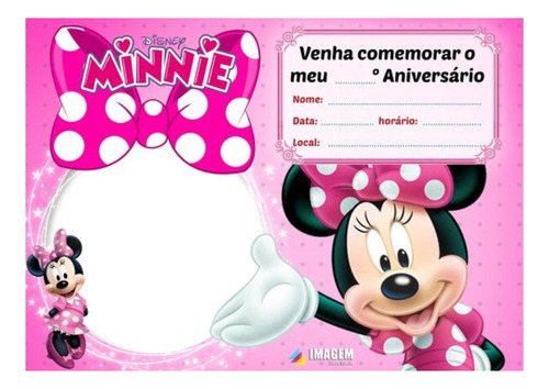 50 Convite Minnie Com Foto Festa Infantil