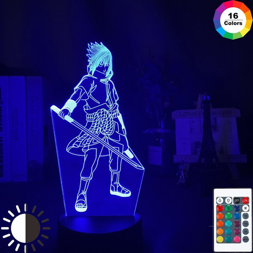3d Led Luz De Noche Uchiha Sasuke Figura De La Lámpara Para
