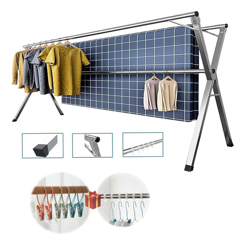 Ttendedero Plegable De Ropa Portátil Retráctil Acero Inoxida Inoxidable Resistente