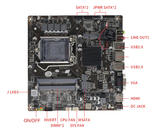 Placa Madre H61 Mini Itx Lga 1155 Ddr3 Compatible Con Intel-