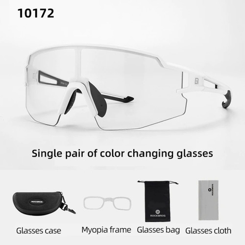 Imagen 4 de 5 de Gafas Ciclismo Mtb Ruta Fotocromáticas Rockbros 10172 Blanca