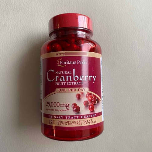 Imagen 3 de 6 de Cranberry Arándano 25.000mg 120 Unid Vias Urinarias Puritans