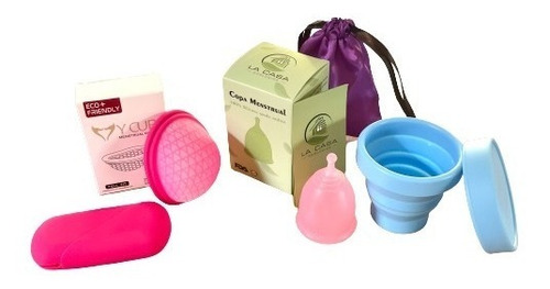 Kit Disco Menstrual S + Copa Menstrual L + Vaso + Estuche