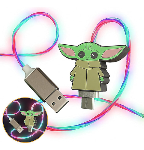 Cargador Usb-c Que Brilla En La Oscuridad Jocri Baby Yoda: C