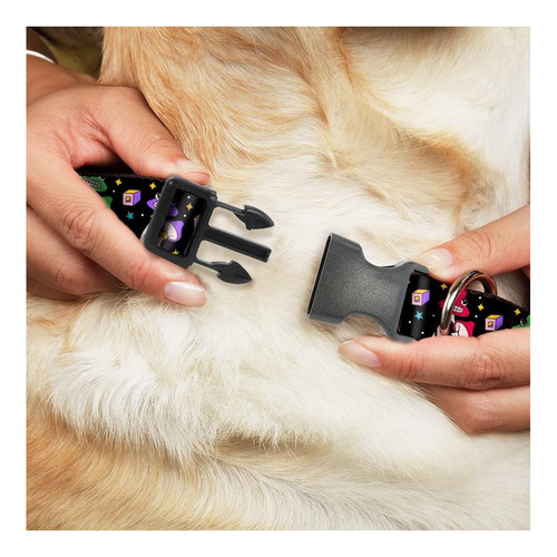 Collar Para Perro Con Clip De Plástico, Hongos Con Negro, 11