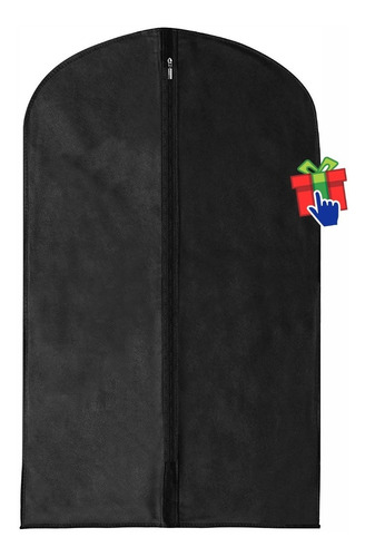 Imagen 4 de 6 de Set X5 Fundas Ropa Larga Friselina Negro 60x130cm Traje