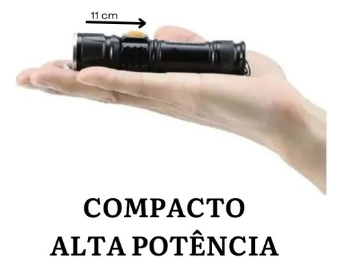 Lanterna Lukton Flashlight Led Tática Usb Recarregável Lanterna Preto Luz Branco