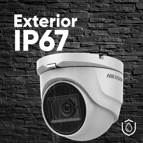 Hikvision Kit De 4 Cámaras De Seguridad Metálicas Eyeball Turbohd 4k 8mp Exterior Ip67 + + Dvr 8mp 4 Canales Turbohd + 4 Canales Ip Modelo Ids2ce76u0t-plus