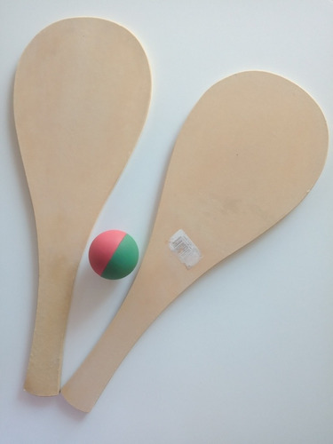 Juego De Paletas De Madera 46cm + Pelota De Goma