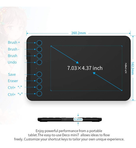 Tablet Desenho Xp-pen Deco Mini7 | Arte Digital E Estudantes