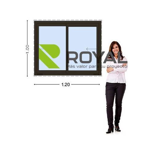 Ventana Pvc Dvh Euro-black 120 X 100 Doble Vidrio Corrediza