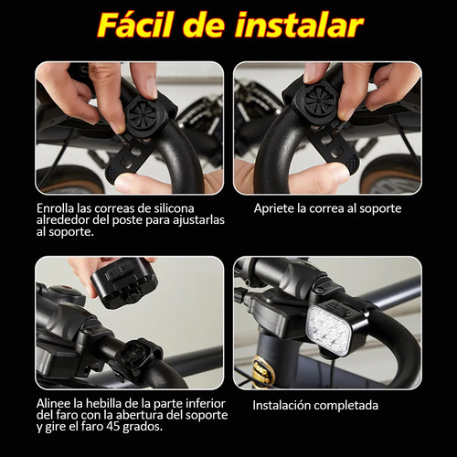 Lampara Bicicleta Led Recargable Ip65 Delantera Trasera