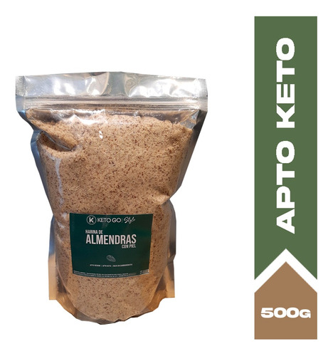 Harina De Almendras Con Piel 500g | Apto Keto | 100% Natural