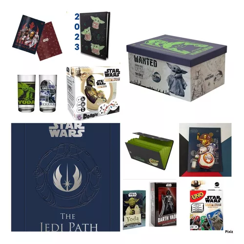 Kit Star Wars Presente Livro Pasta Agenda Jogo Copo Yoda