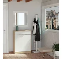 Comprar Zapatera Moderna Berlina Blanco\u002Froble Tu Mesita 2puertas