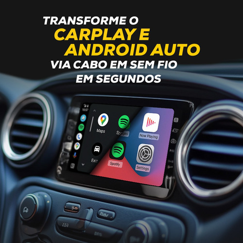Adaptador Carplay Sem Fio Android Auto Universal Automático